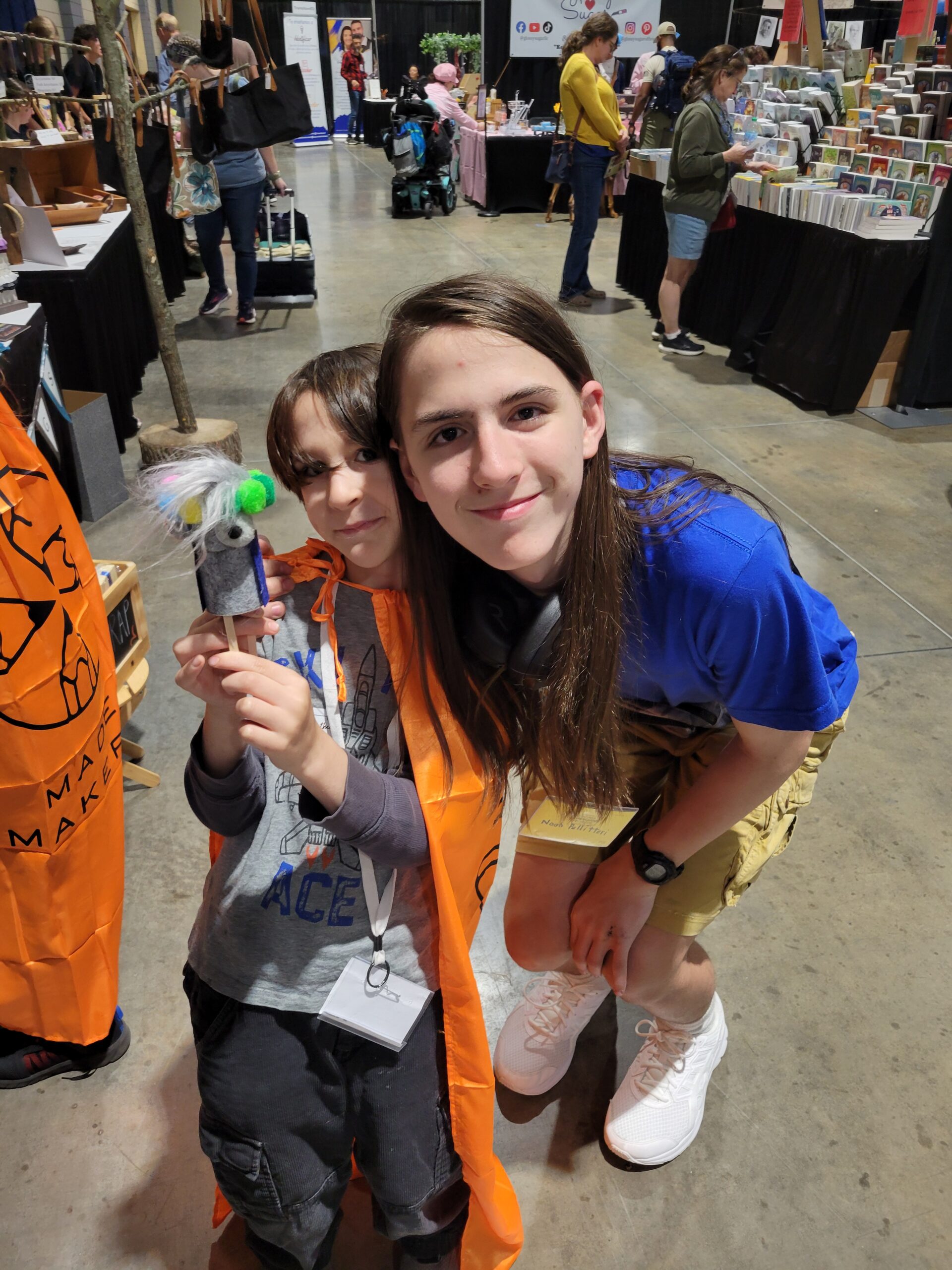 Puppet and Prop owner with customer
