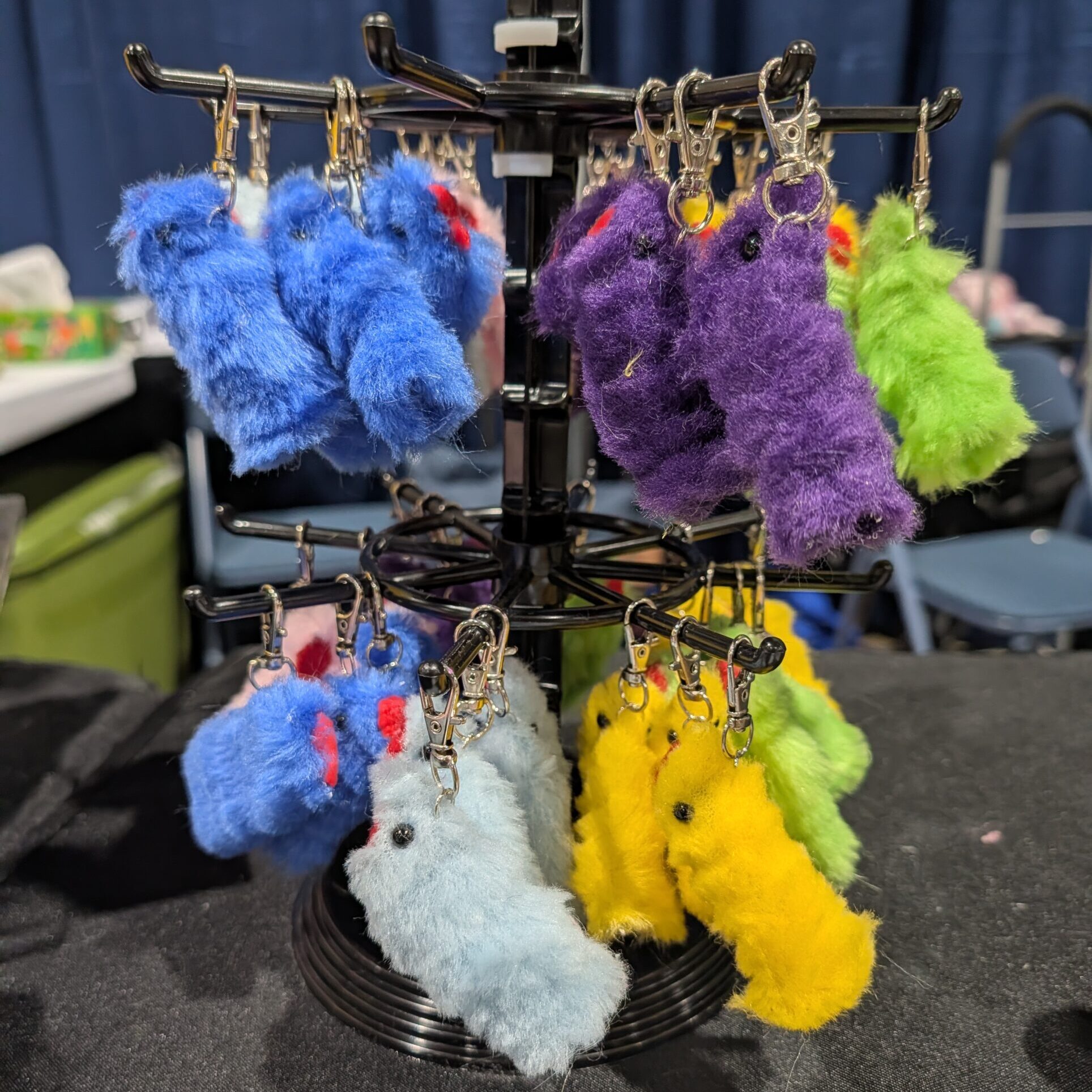 Display rack with finger puppets